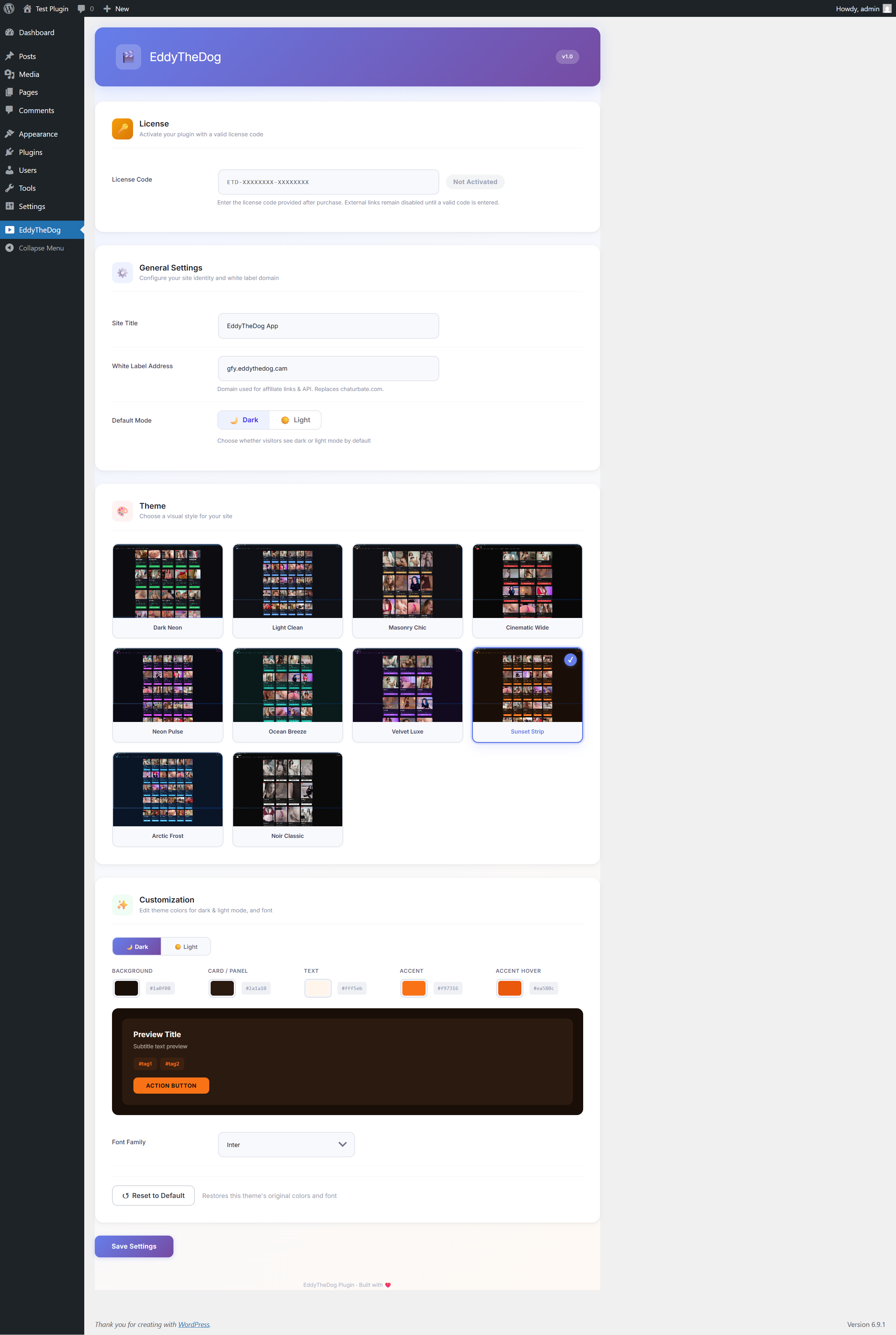 EddyTheDog Admin Panel